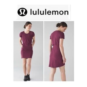 Lululemon Athletica & Go Endeavor Short Sleeve Dress Red Grape 4